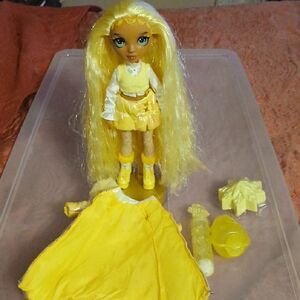 Fashion Doll with Yellow Outfit and Accessories